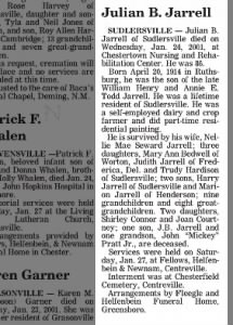 Obituary for Julian B. Jarrell