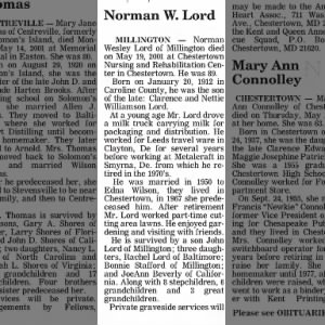 Obit Norman Wesley Lord