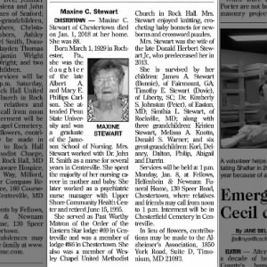 Obituary for Maxine C. Stewart