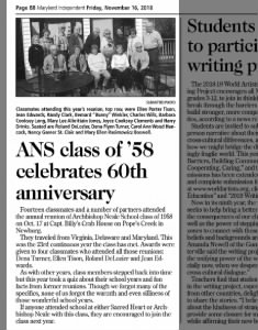ANS Class of' 58 celebrate 60th anniversary