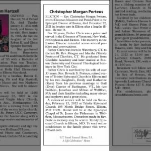 Obituary for Christopher Morgan Porteus